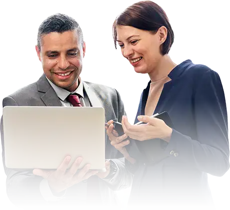 Homepage 11 man and woman looking at laptop