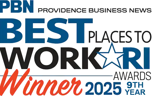 PBN 2025 PBN Best Places to Work Winners badge 2025 and 9 year winner