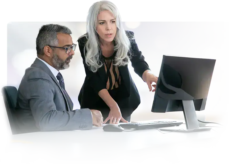 manager pointing to screen