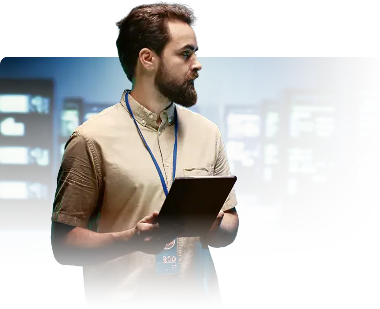 tech holding tablet