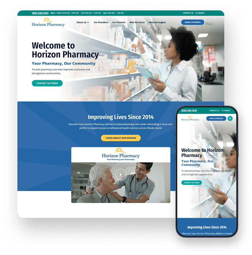 Horizon Pharmacy Desktop Browser and Mobile
